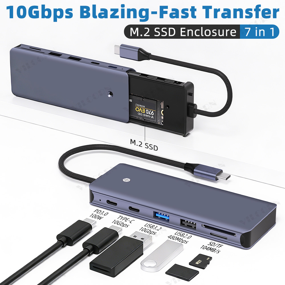 Portable Ssd Enclosure - 7in1 USB C ハブ MacBook Pro/Air