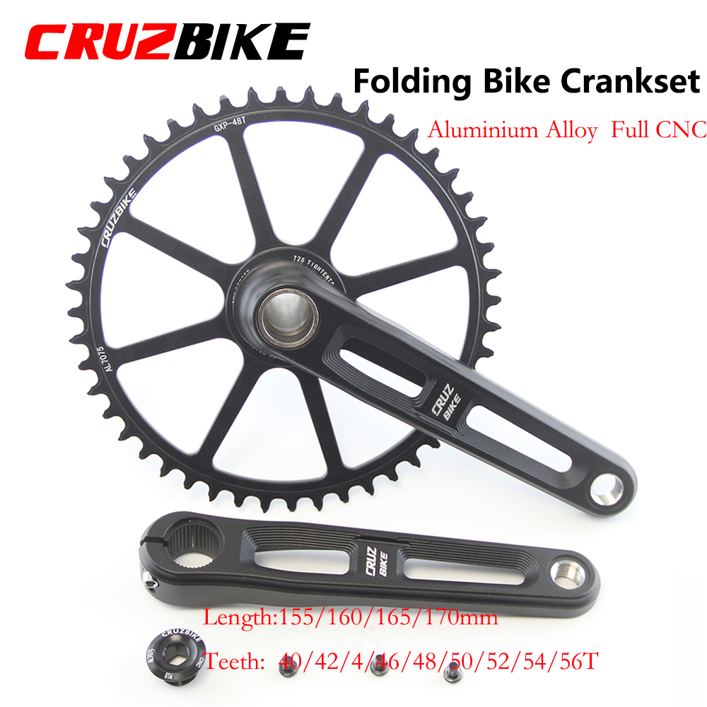 Tech Bike Accessories - チタン合金製折りたたみ自転車用クランクセット,超軽量,155/160/165/170mm,中空テック,アクセサリー