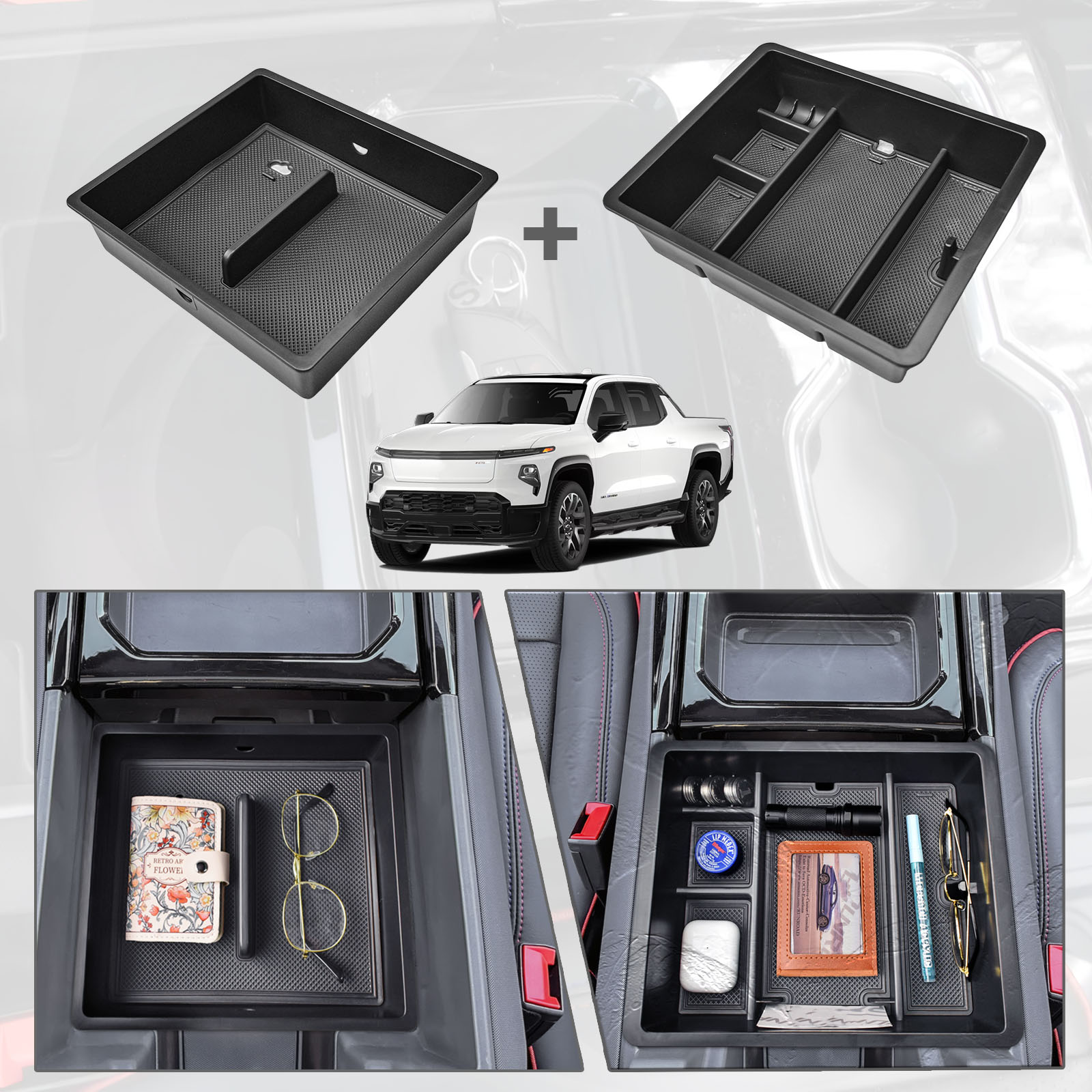 Tech Accessories Organizer - センターコンソールオーガナイザー 2024-2025 シボレー シルバラード EV ワークトラック