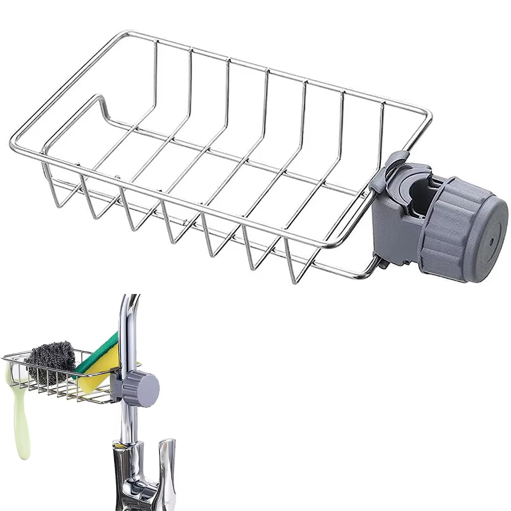 Tech Accessories Organizer - キッチンシンク排水ラックスポンジ収納フレキシブル蛇口ホルダー石鹸水切りタオルラック棚オーガナイザーキッチンアクセサリー