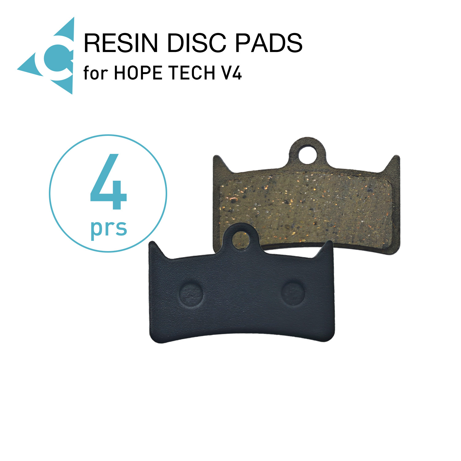 Tech Bike Accessories - 4組の自転車ディスクブレーキパッド、レジンセミメタル、Hope Tech V4バイクブレーキシステムアクセサリー対応