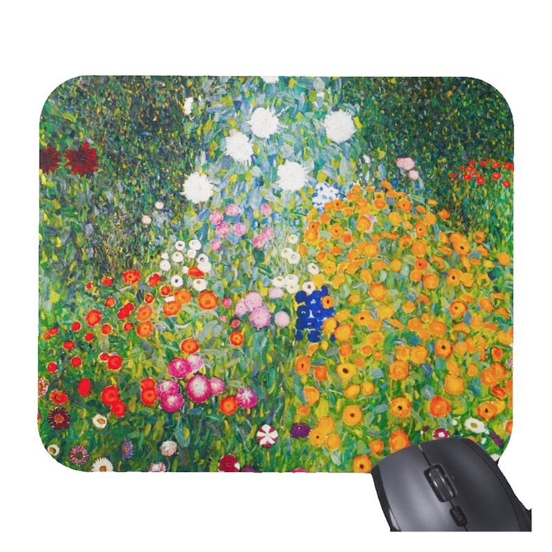 Tech Table Accessories - グスタフ・クリムトの花 花柄マウスパッド マウスパッド ラップトップアクセサリー ゲームデスクオーガナイザー デスクパッド