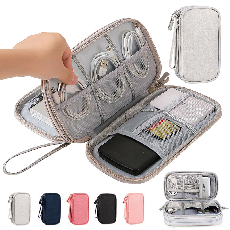 Tech Accessories Organizer - 多色ポータブルトラベルデジタル収納バッグ - 充電器、USBケーブル、モバイルバッテリー、イヤホン用電子機器ケーブルオーガナイザーポーチ