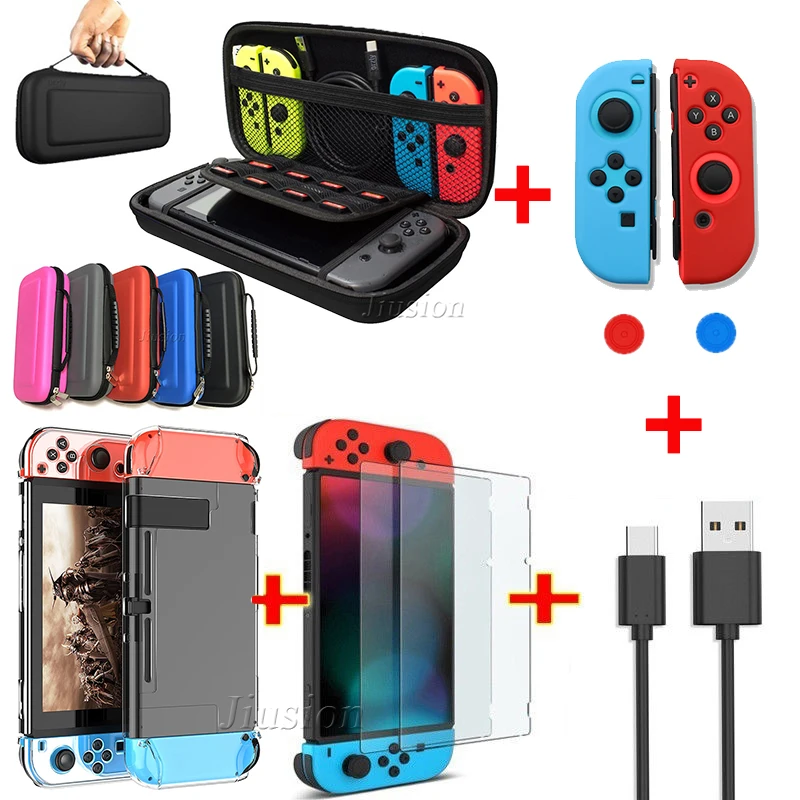 Tech Accessories Hard Case - 6 で 1 キットバッグニンテンドースイッチアクセサリー EVA ハードシェルゲームケースハイテクポーチ