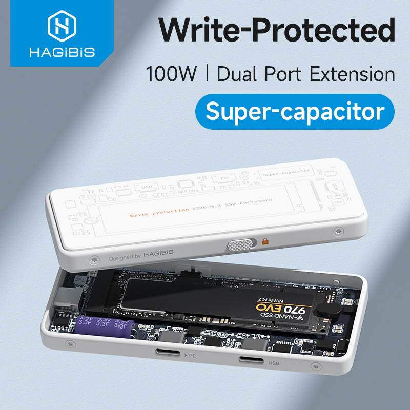 Portable Ssd Enclosure - Nvme ssdハウジング,書き込み保護,usb c,gen2からnvme,pci-e m.2,Hagibis-M.2 w pdハウジング,iphone
