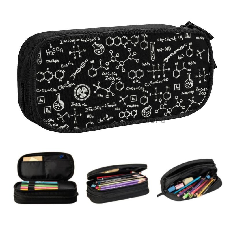 科学化学パターンペンシルケース,大容量,実験室用,ペンバッグ - Tech Girl Accessories のレビューと価格