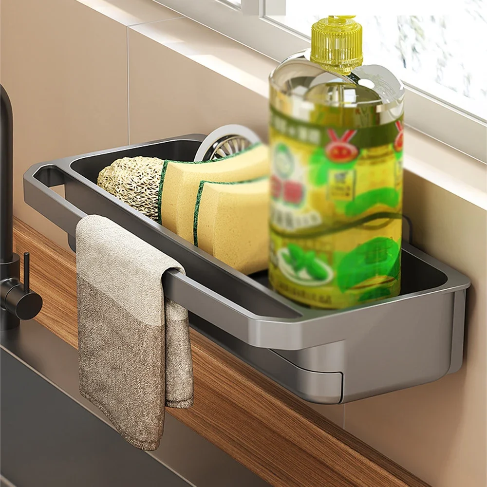 キッチンシンクオーガナイザー排水ラック自己排水棚スポンジホル - Tech Accessories Organizer のレビューと価格