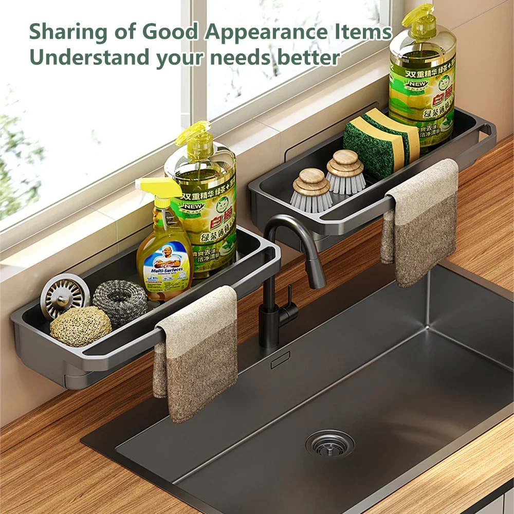 キッチンシンクオーガナイザー排水ラック自己排水棚スポンジホル - Tech Accessories Organizer のレビューと価格