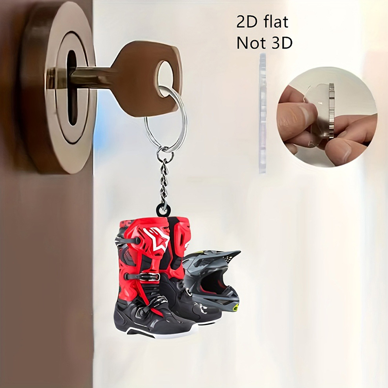 2 個 2D フラットモトクロスキーホルダーオートバイヘルメ - Tech Accessories Bag のレビューと価格
