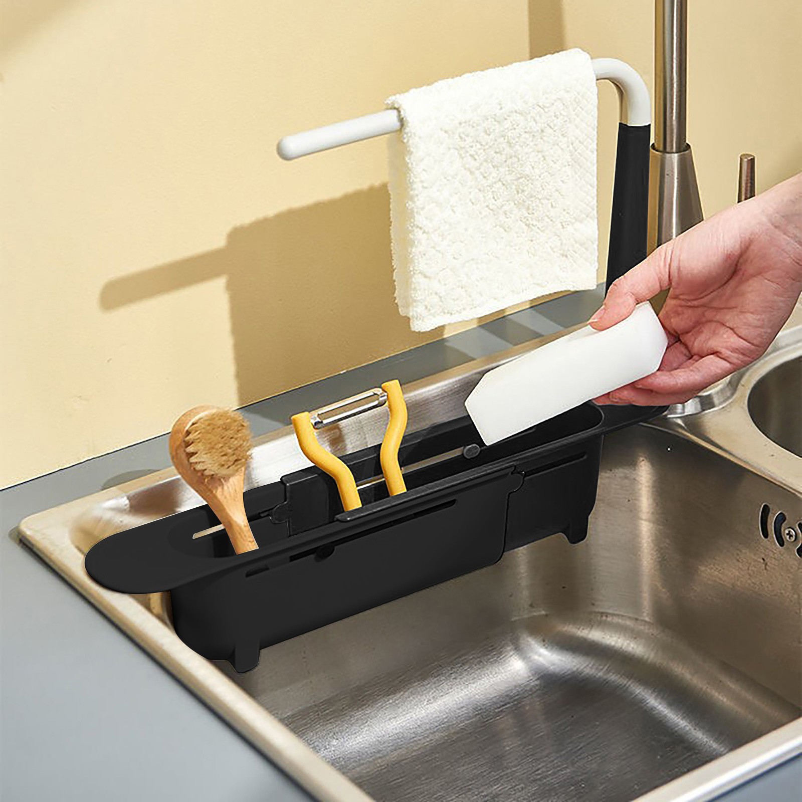 Elescopicシンクの水切り、キッチンオーガナイザー、石 - Tech Accessories Organizer のレビューと価格
