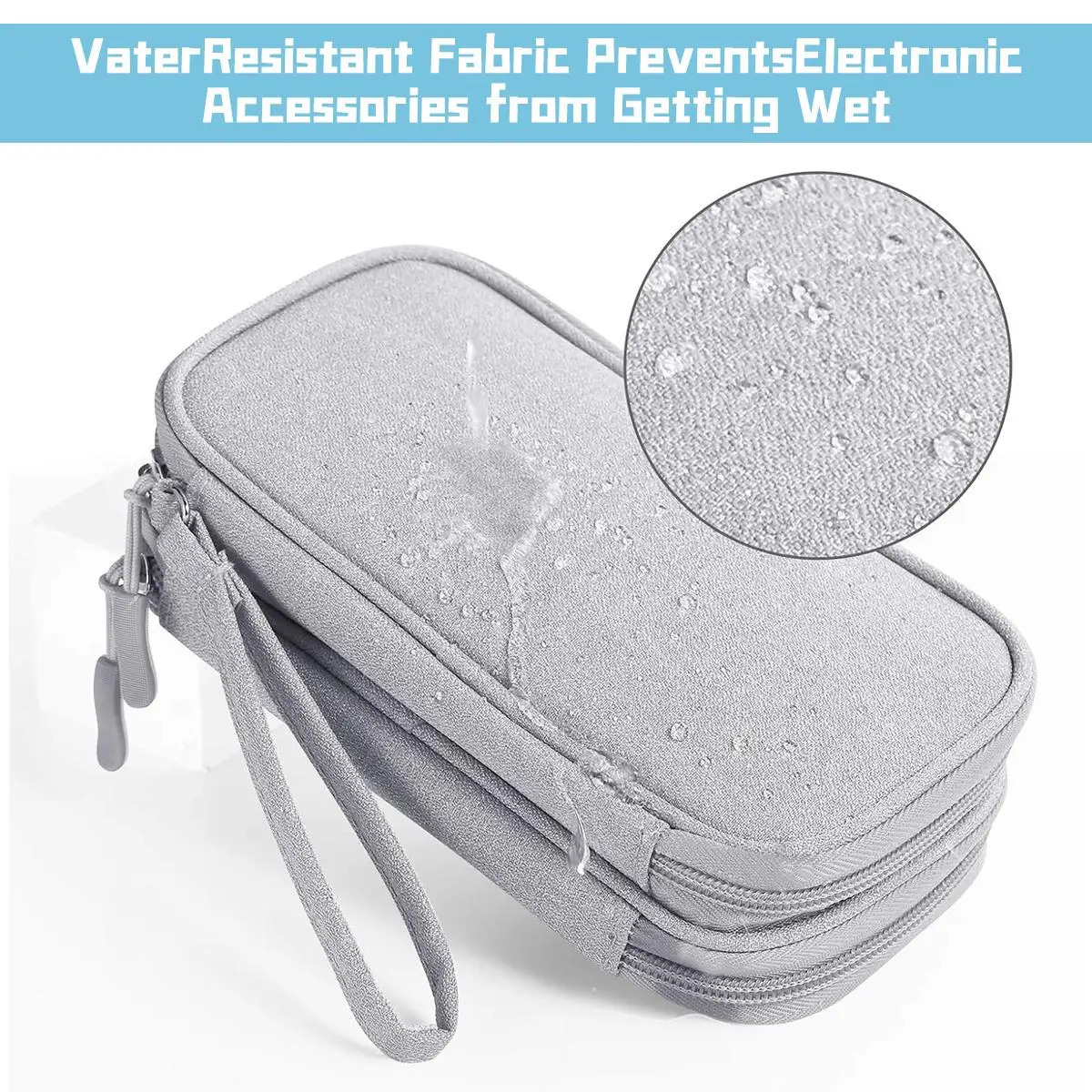 防水トラベルケーブルオーガナイザーバッグ ポータブル二層式電 - Tech Accessories Hard Case のレビューと価格