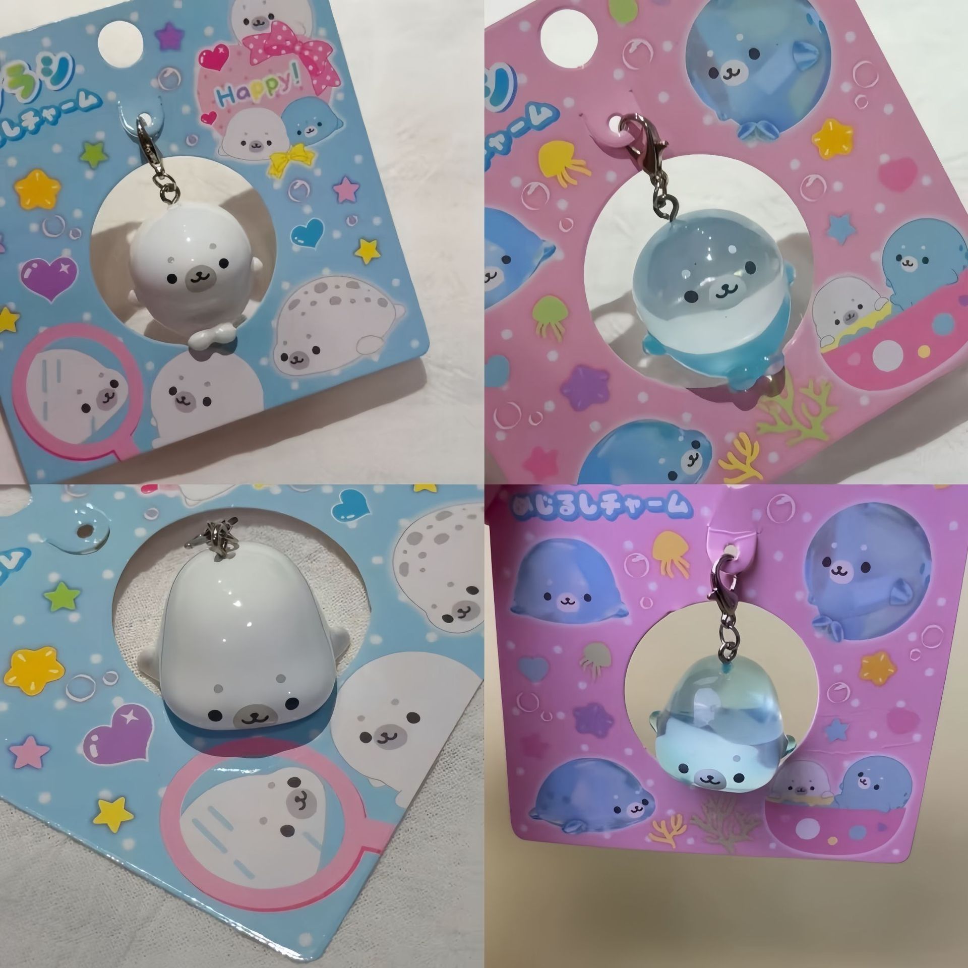 INSキュート3Dシールキーホルダー ソリッドホワイト透明ブ - Tech Girl Accessories のレビューと価格