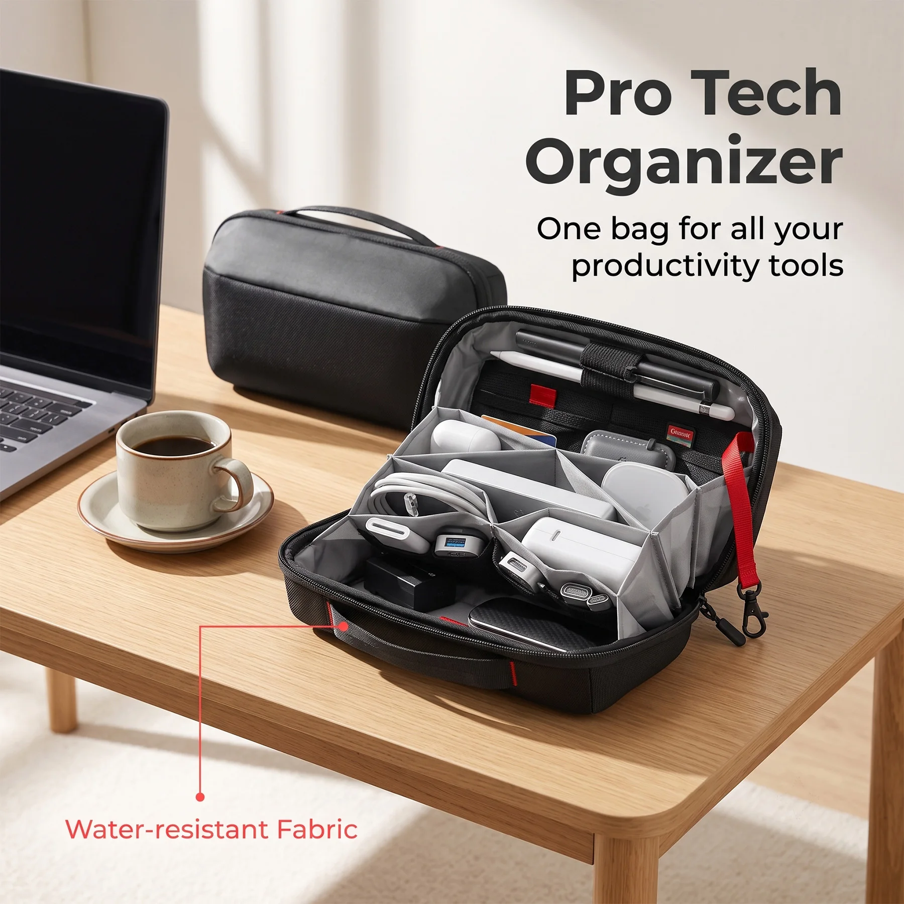 トラベルテックオーガナイザーポーチ、防水多機能電子機器アクセ - Tech Accessories Organizer のレビューと価格