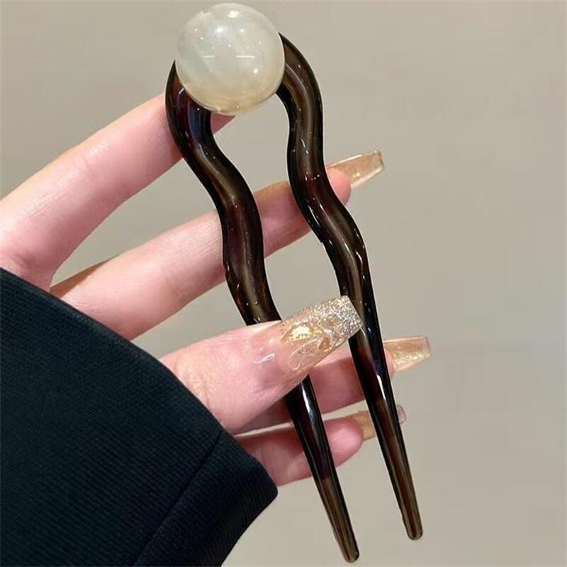 ファッションカラーパール U 字型ヘアスティックヘアピンヘア - Tech Accessories For Women のレビューと価格