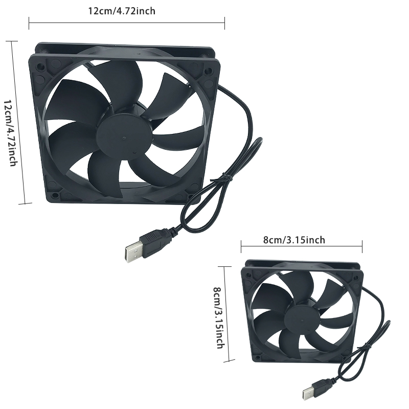 8/12 センチメートル 12V USB 電源コンピュータ  - Usb Fan Silent のレビューと価格