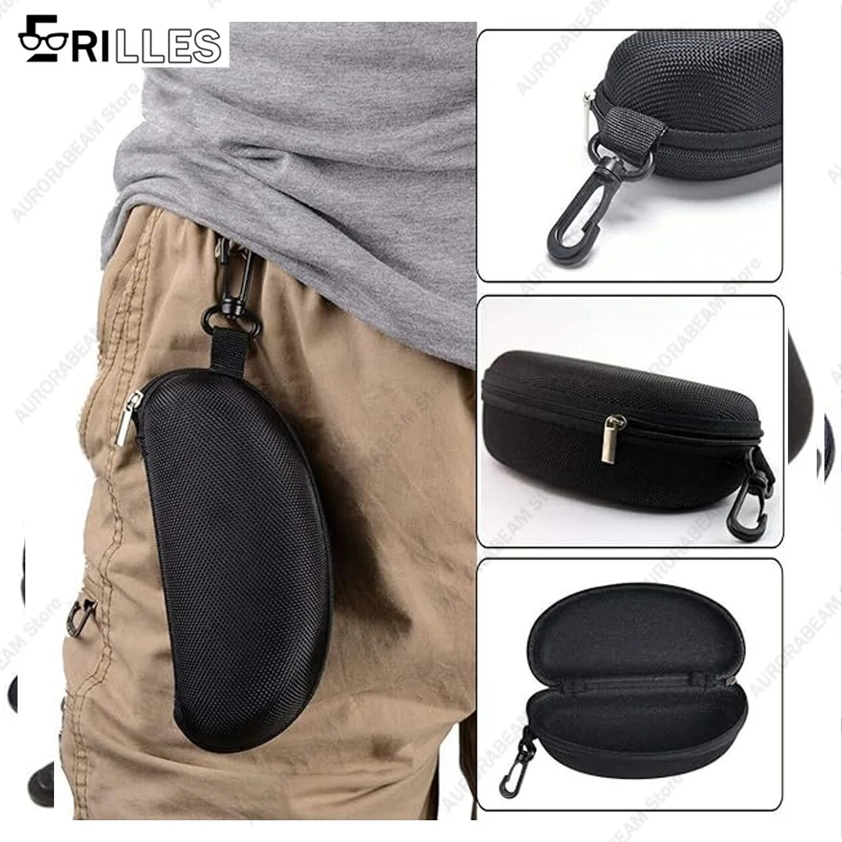 ポータブルサングラストラベルケース、フック付き耐衝撃EVA素 - Tech Accessories Bag のレビューと価格