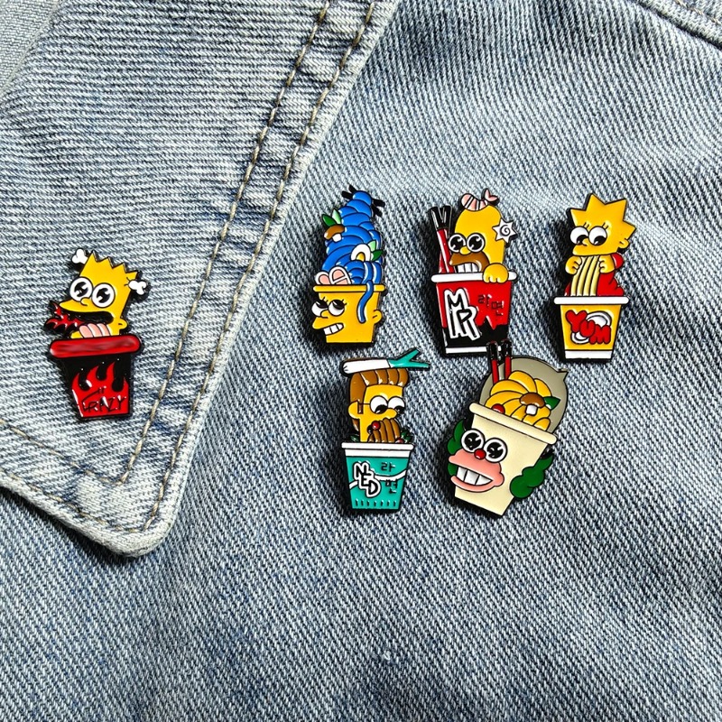 6 個セットシンプソンズかわいい面白いバッジハロウィン漫画エ - Vintage Tech Accessories のレビューと価格