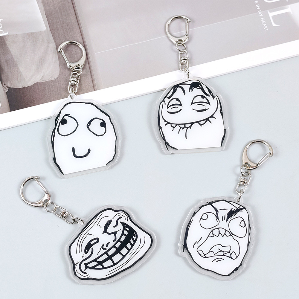 クリエイティブトロールフェイスキーホルダー No Me Gu - Tech Girl Accessories のレビューと価格