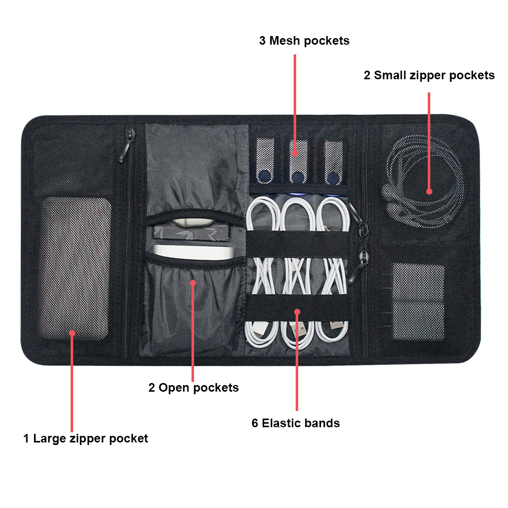 テックオーガナイザーバッグ ケーブル収納ケース トラベル電子 - Tech Accessories Bag のレビューと価格