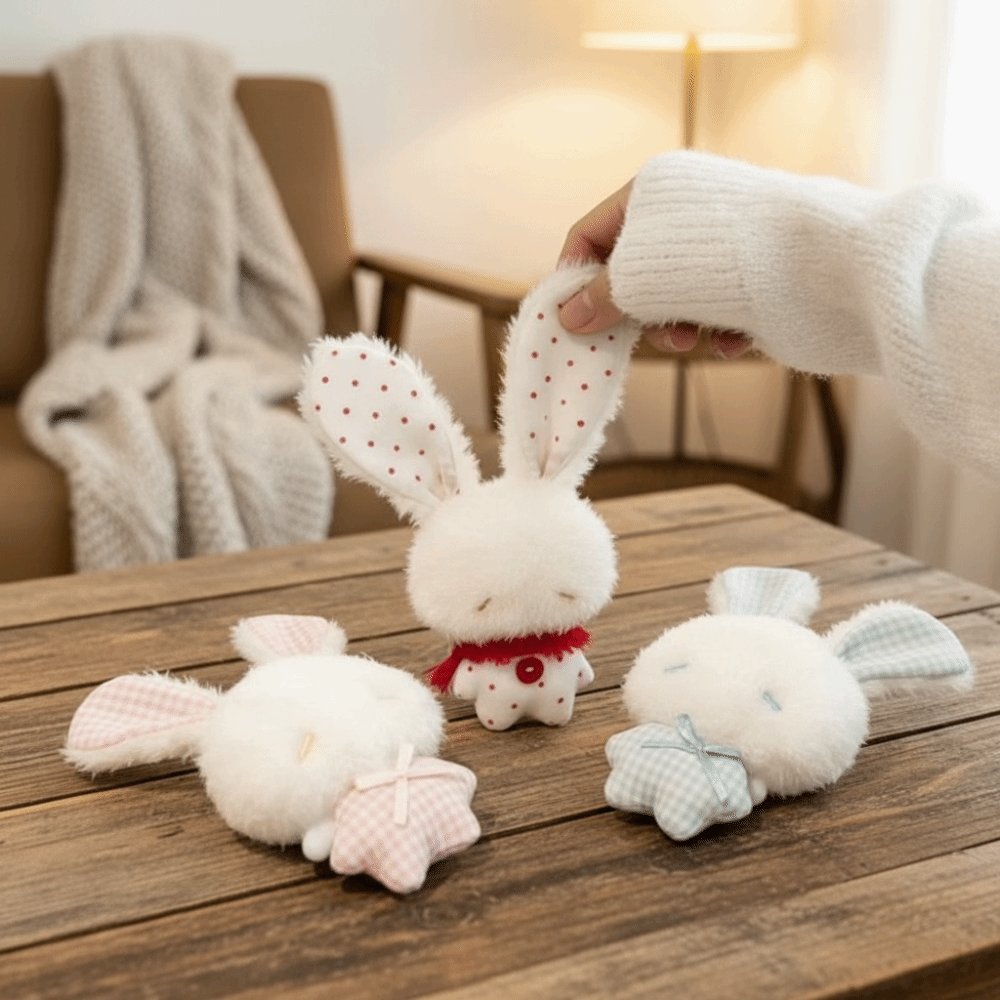 漫画風ソフトぬいぐるみバニーキーホルダービーズチェーン長耳う - Tech Girl Accessories のレビューと価格