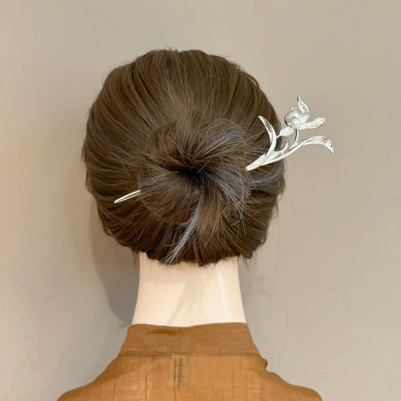 新しい中国風の銀蘭ヘアピンエレガントなライト高級ハイエンド袍 - Tech Accessories For Women のレビューと価格