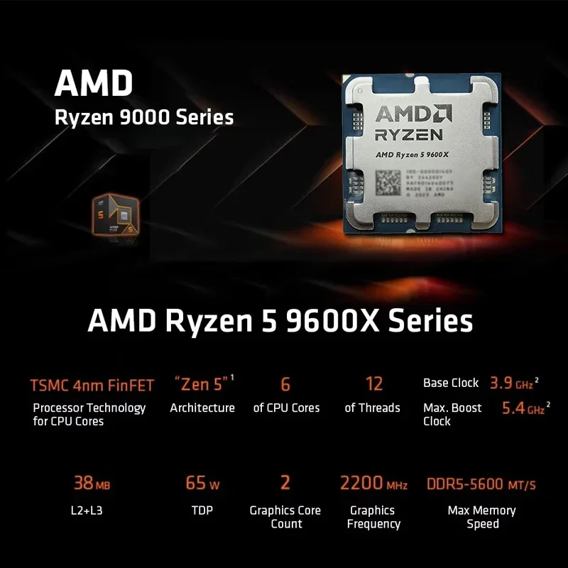 AMD Ryzen 5 9600X 100% AMD R5  - Amd Cpu Ryzen 5 のレビューと価格