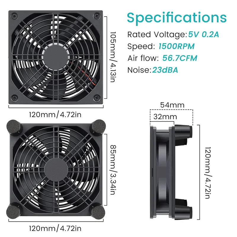 USB 電源コンピュータ PC ケースファン 120 ミリメ - Usb Fan Silent のレビューと価格