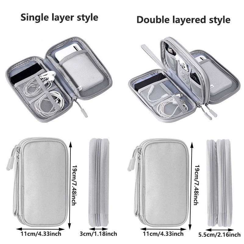 多色ポータブルトラベルデジタル収納バッグ - 充電器、USB - Tech Accessories Organizer のレビューと価格
